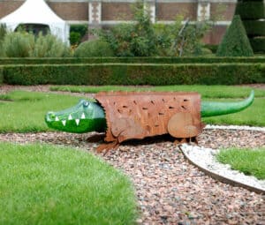 Borowski Glass Crocodile Light Object CROCO in the Botanical Garden in Bonn