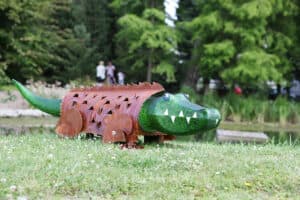 Borowski Glass Crocodile Light Object CROCO in the Botanical Garden in Bonn