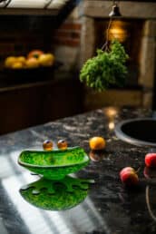 HOPPER - bowl | green - Borowski Glass Art