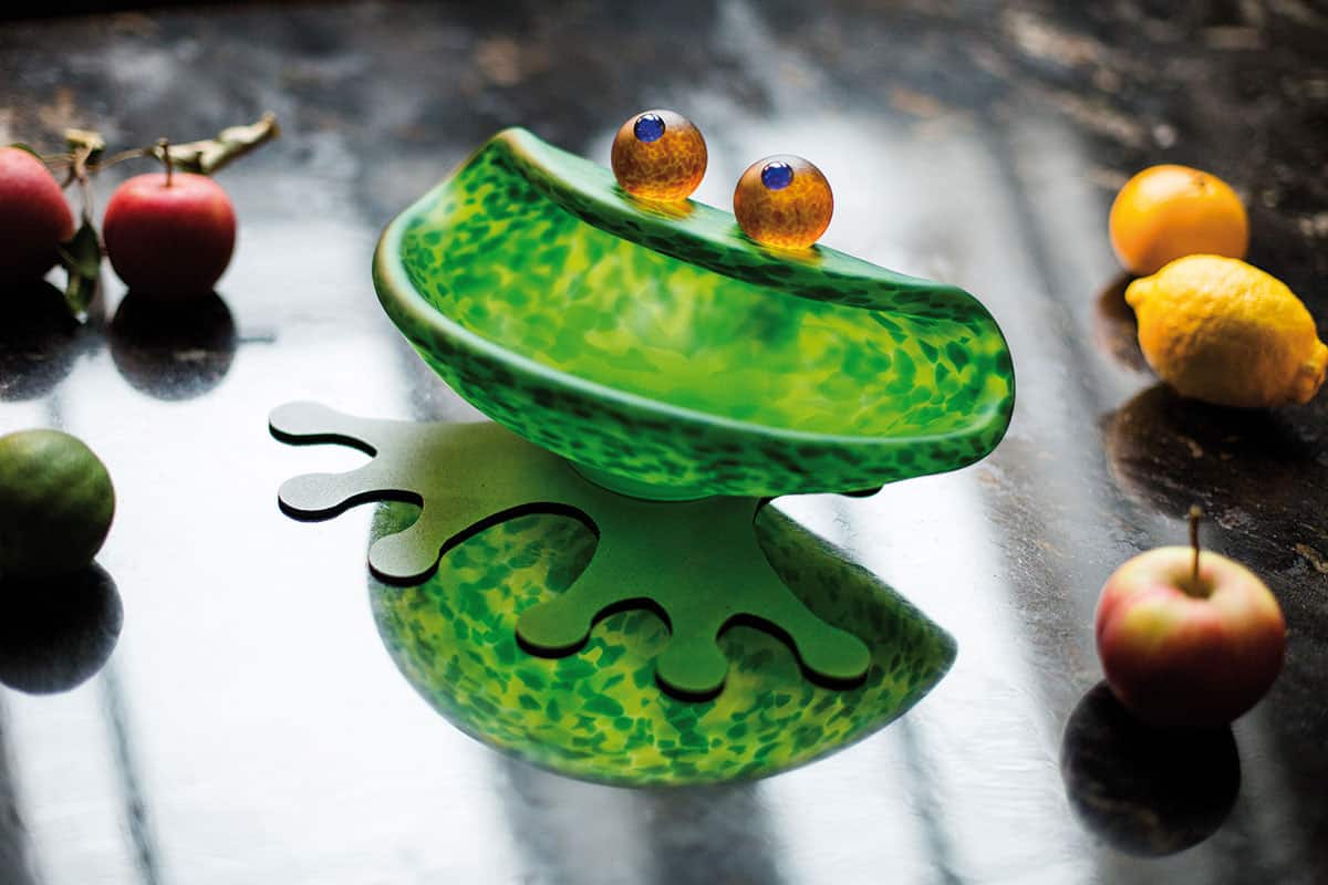 HOPPER - bowl | green - Borowski Glass Art