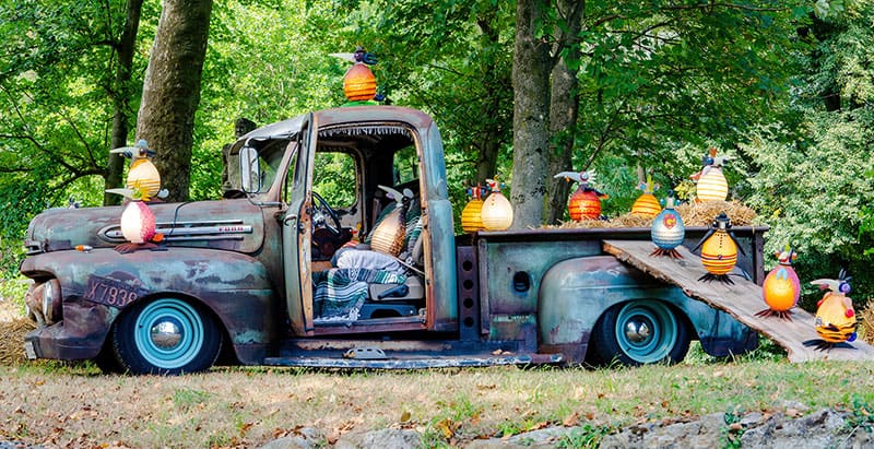 ODD BIRDS on vintage pickup truck